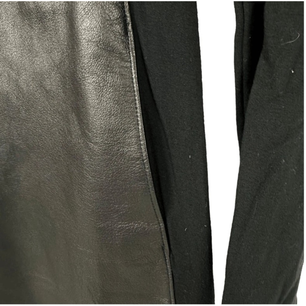 Michael Stars Dress Size X-Small Black Shantelle 100% Lambskin Leather and Knit - Picture 2 of 10